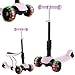 Trottinette Enfant 3 Roues, Patinette Enfant Hauteur Réglable, Trottinette Draisienne Scooter avec Siège Détachable et Réglable & Roues LED - Cadeau pour Enfant 2-6 Ans - Charge Max 75 kg