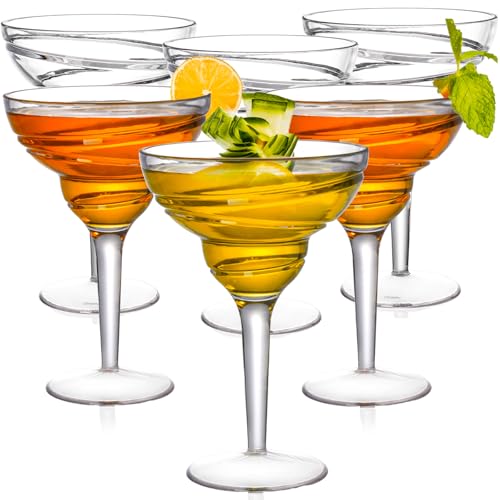 Youeon 6 Pack Acrylic Margarita Glasses