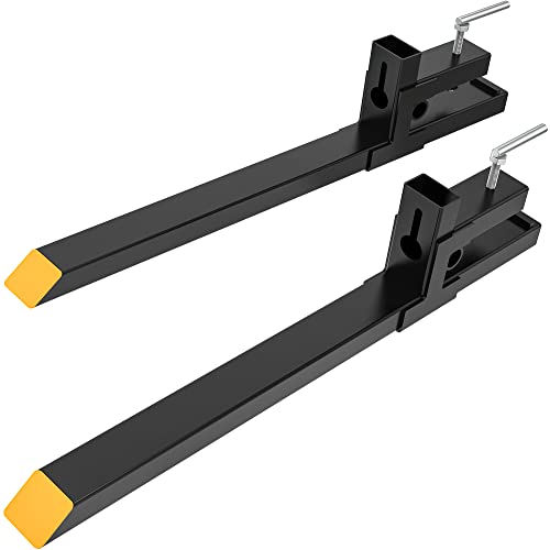Image of YINTATECH 43 inch 2000lbs Clamp on Pallet Forks Heavy-Duty Tractor Forks Compatible Tractor Bucket Forks for Tractor Attachments, Skid Steer, Loader Bucket