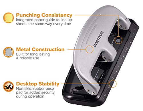 Bostitch Office EZ Squeeze 3-Hole Punch, 20 Sheet Capacity, Reduced Effort, No Jam Technology, Silver by Bostitch - Image 5