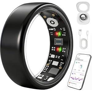 Smart Ring Gen 3 for Women Men, IP68 Waterproof Health Tracker Black,6
