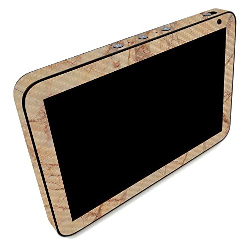 Image of MightySkins Carbon Fiber Skin Compatible with Amazon Echo Show 8 (Gen 2) - Amber Marble | Protective, Durable Textured Carbon Fiber Finish | Easy to Apply | Made in The USA