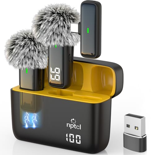 NPTCL Wireless Microphone for iPhone 17/16/15 PC Laptop Computer Android