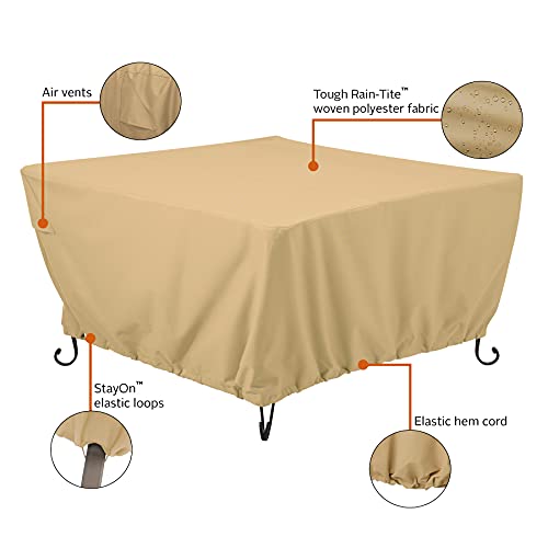 Classic Accessories Terrazzo Water-Resistant 42 Inch Square Fire Pit Table Cover #TOP3