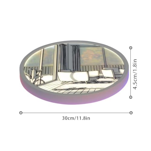 Image of 12 inch Smart Wall Sconce, Decorative Lamp, Light Painting, Recessed Ceiling Light, Compatible with Alexa, Google Home, for Bedroom, Study, Living Room Voice /Remote /App Controls