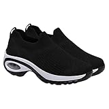 Holibanna 1 Par balancines Transpirables Hombre Zapatos zaptillas Running Mujer Tripe Zapatillas de Deporte para Personas Mayores Zapatos de Ejercicio Parte Superior: Malla Black