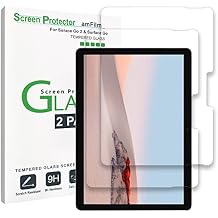 amFilm 2 Pack Tempered Glass Screen Protector Compatible with Microsoft Surface GO 42023, Surface GO 32021, Surface GO 22020, Surface Go2018, Anti Scratch, Bubble Free