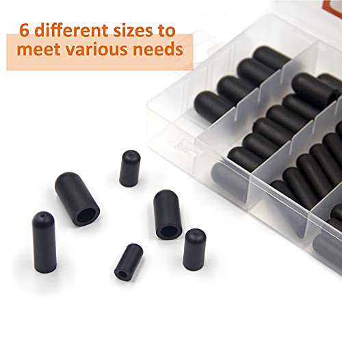 Ispinner 100Pcs Rubber Vacuum Caps Assortment Kit, Hose End Caps For Carburetor, Manifold, Automotive 3/16" 5/32" 7/32" 1/4" 5/16" 3/8" #TOP2