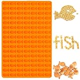 AIERSA Silicone Goldfish Mold,112-Cavity Small Goldfish Molds for Crackers,Mini Fish Shapes Baking Mold for Chocolate Candy Gummy Jelly Cookies Dog Cat Treats, Orange