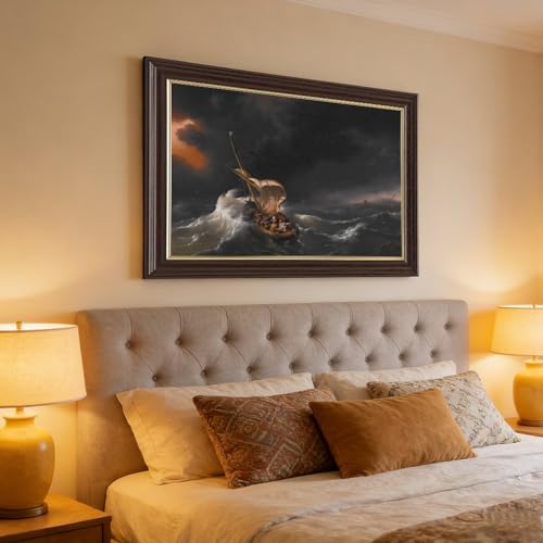 Toile Christ dans la tempête Ludolf Backhuysen pour grand décor mural de salon - 4