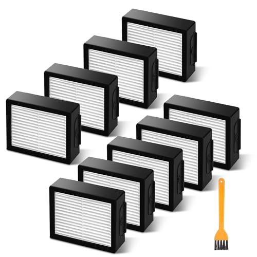 9 Pack Filter Replacements Compatible With i Robot Roomba E I & J Series E5 E6 i1 i1+ i3 i3+ i4 i4+ i5 i5+ i6 i6+ i7 i7+ i8 i8+ NOT for J9, High Efficiency Filter for iRobot Roomba Replacement Parts