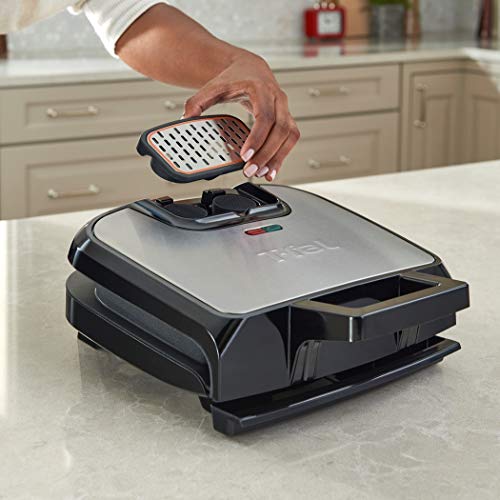 T-Fal Gc252D50 Odorless Stainless Steel Electric Contact Grill, 4-Servings, Silver #TOP3