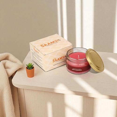Image of ArunaSAAMYA Handcrafted Rose Scented Jar Candle I Floral Fragrance (Rosy Radiance) I Pack of 1 I 120 GMS I Upto 40 Hours Burn Time