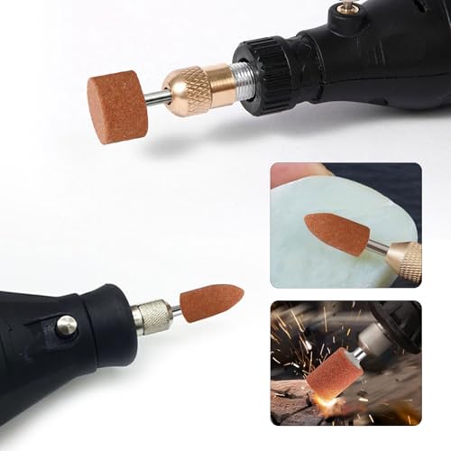VZU 48-teiliges Korund Schleifspitzen-Set 1/8\ Schaft für Dremel schleifaufsätze, Schleifaufsatz für Akkuschrauber und Bohrmaschine, Schleifstein Schleifstift für Schleifen, Polieren, Entgraten