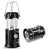 MeYuxg Pack of 2 LED Camping Lights, Solar Camping Lamp, Rechargeable Waterproof Camping Lantern, Hand Lamp, Power Bank, 3 Light Modes for Fishing, Hiking, Adventure, Hunting
