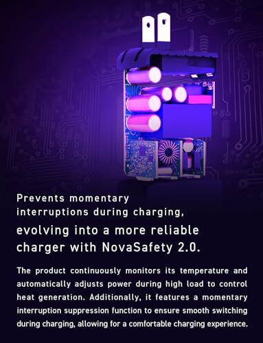 Image of 140W USB-C Charger Block, Compact USB-C 3-Port GaN Charger High Wattage PD 3.1 Fast Charging Adapter for MacBook Pro, Windows Laptop, iPhone 15 /16, Android, Tablet, NovaPort Trio II 140W (Black)