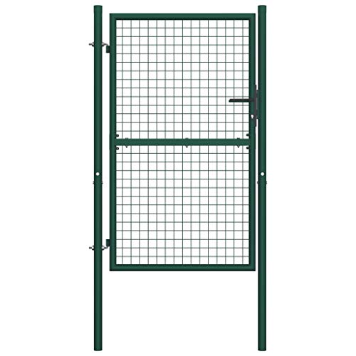 Outdoor Garden Gate,Garden Barrier,Easy Installation,Lockable,With Matching Keys,for Residential,Yard,Patio,Entry Way,Fence Gate Steel 39.4"x68.9" Green