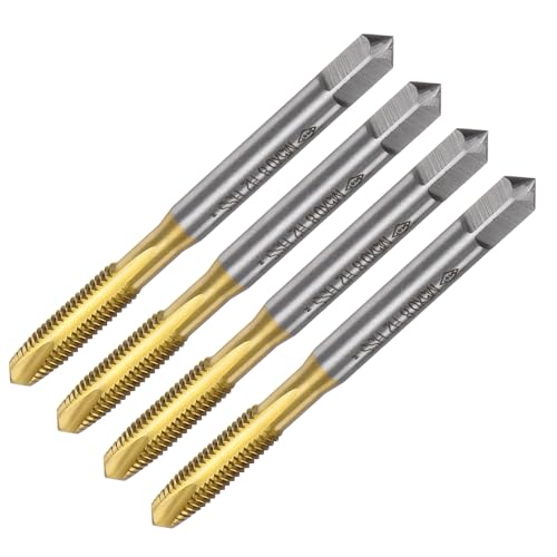 QUARKZMAN 4 Stück Maschine Gewindebohrer Spitze M5 x 0,8 Metrisch Spitzengewindeschneider HSS M2(6542) Universelle und Hochwertige Gewindebohrer Titanbeschichtete Oberfläche