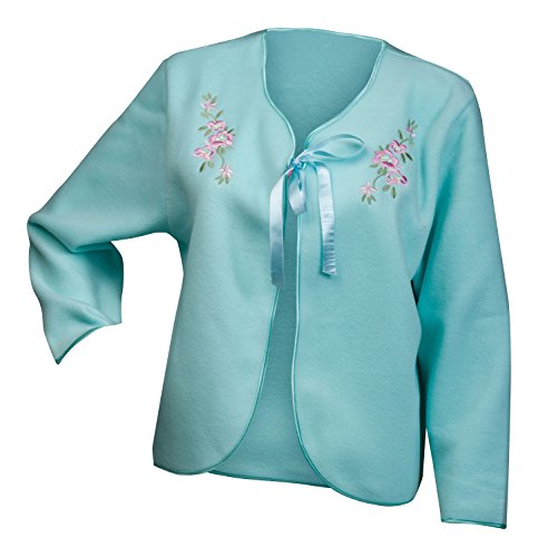 Slenderella Ribbon Tie Polar Fleece Bedjacket (12/14, Mint)