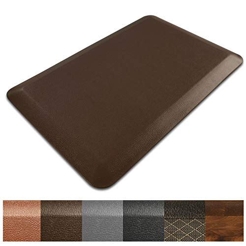 casa pura Kitchen Mat | Anti-Fatigue Standing Comfort Mat | Non-Slip Memory Foam Pad | Floor Mat for Business and Home Use | 3/4 Inch Thick | 20x30 Inches - Brown