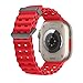 Ycysh Ocean Band Compatible with Apple Watch Ultra 2 / 49mm 45mm 44mm 42mm for Women & Men, Silicone Sport Band Replacement for iWatch Ultra 2 Series 9 8 7 6 5 4 3 2 1 SE (Red)