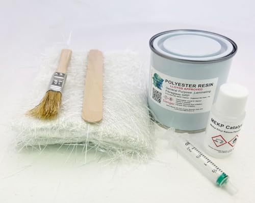 Fibreglass Repair Kit 250g - Resin,Hardener & Fibreglass - Supplied with Accessories- Professional Standard Lloyds Approved