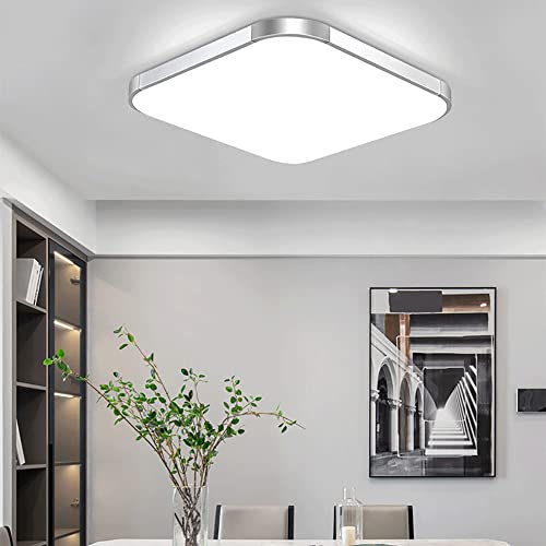 Plafonnier LED moderne applique murale carrée aluminium chrome, éclairage dimmable - 3