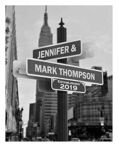 Product Image of the Lovers Lane Street Sign Art – Custom Wedding Gift for Couples – New York City-Inspired Wall Art with Names & Date – Romantic Gift & Unique Home Decor