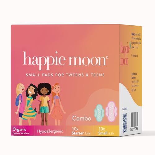 Happie Moon Organic Cotton Cover Tween & Teen Period Pads |