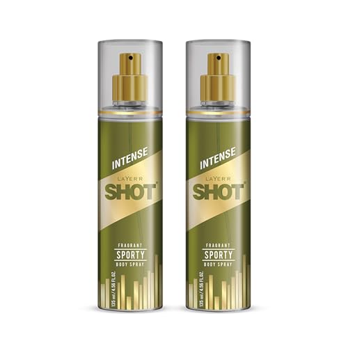 Image of Layer'r Shot Gold Sporty Body Spray for Men 135ml | Long-Lasting Deodorant with Fresh Grapefruit, Pineapple & Vanilla Amber Fragrance | All-Day Freshness | Ideal for Daily Use