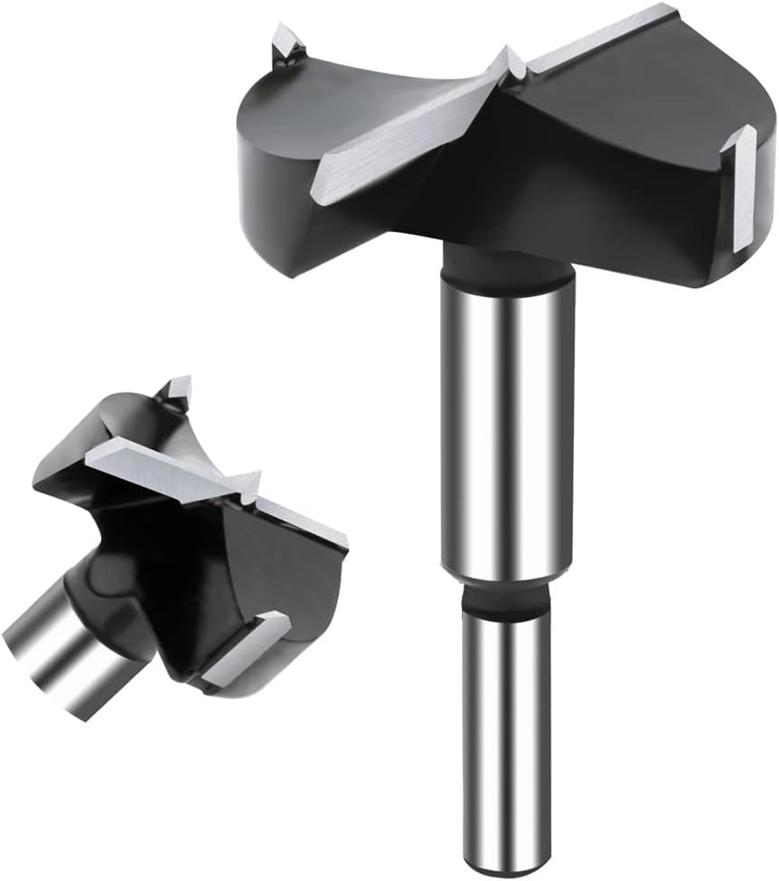 NICAVKIT 2-3/8 Inch Carbide Forstner Drill Bit, Carbide Tipped Forstner Bit for Hard Wood, Wood Drilling Bit Woodworking Hinge Cutter Tool Kits for Wood Plywood Plastic