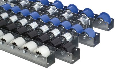 torwegge 1 metro Colli de rollo rieles, perfil 50/58/50 X 2,5 mm, galvanizado, 2 ruedas de acero revestimiento de plástico, carga máxima 40 kg/rollo, diseño Altura 67 mm, distancia entre ejes: 100 mm