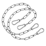 Nextpal 2-Pack Heavy Duty Stainless Steel Chain, 20 Inch Stainless Steel Swing Chain with 2 Carabiners, Security Chain Suitable for Boxing Punching Bag, Porch Swing Hammock Chair Hanging