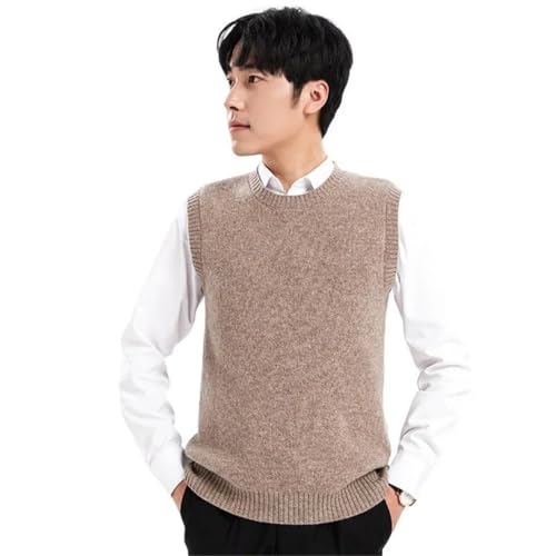 Men Knitwear solid Wool Pullover Thickened Cotton Vest Round Neck Sleeveless Soft Warm Clothing Tops2