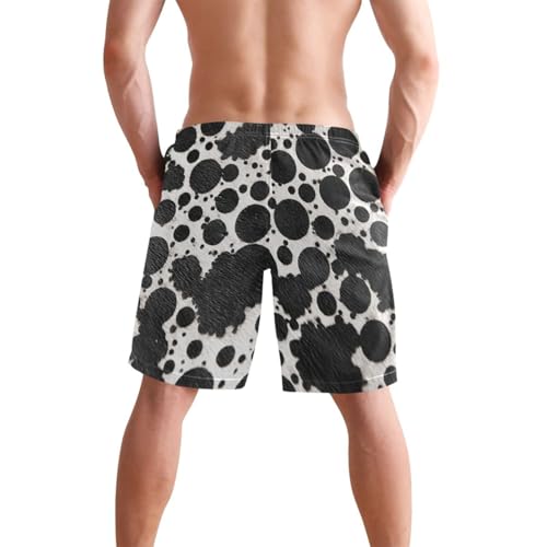 Boccsty Men's Swim Trunks Green Alien Pattern Summer Beach Shorts Quick Dry Bathing Suits with Mesh Lining S3