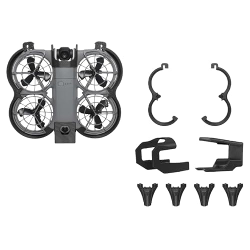 3�_�Z�b�g For DJI NEO2 �ی�J�o�[+�����f�B���O�M�A+�����Y�ی�P�[�X 360° �S���ʕی� �����Y�Փ˖h�~ �v���y���ی�p �ϏՌ� �����h�~ ���S��s For DJI Neo2�p�ی�A�N�Z�T���[ (�u���b�N)