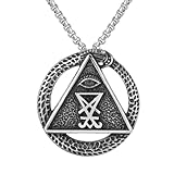 Collar para hombre, collar personalidad vintage, pirámide de triángulo místico masónico