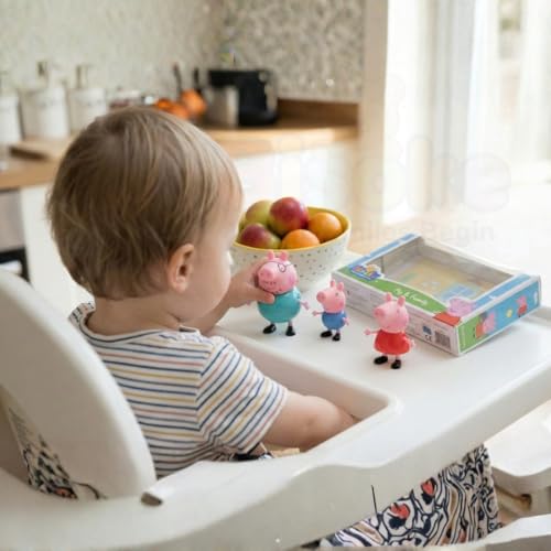 Image of Peppa Pig Family Toys Set of 4 - George, Mummy Pig, Daddy Pig & Grandparents | Movable Cartoon Figures Dollhouse & Car Play Set | Kids Toy for Boys & Girls 2+ Years | Birthday Return Gift