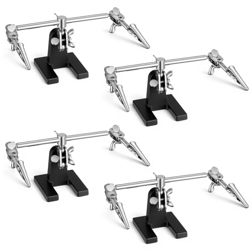 ElaraBerry 4 Pcs Helping Hands Soldering Tool, Adjustable Third Hand Soldering Station with Flexible Arms Alligator Clips, Heavy Duty Desk Stand Holder for Electronics Repair, DIY Craft Hobby Gifts