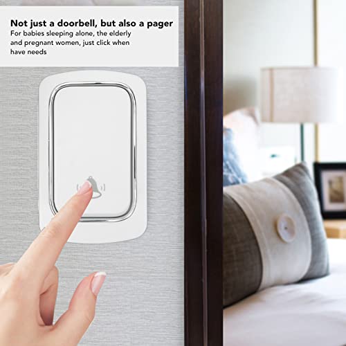 Campainha Sem Fio, Campainhas para Porta 2 Receptores Sem Bateria Longa Distância de Transmissão à P