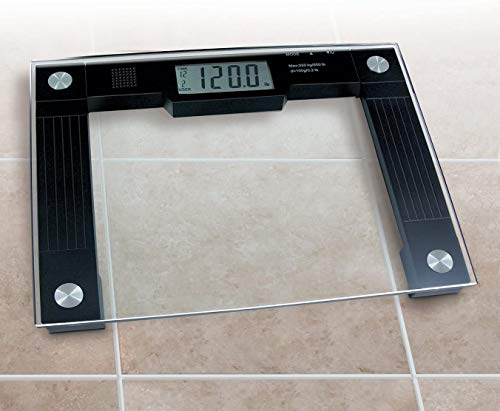 Ideaworks JB5824 Extra Wide Talking Scale-Visual & Voice Display Scale- 550 Pounds Max-Tamper Glass-Extra Wide Width-Large LCD Display-Tap On & Off Auto Function - Thumbnail 2