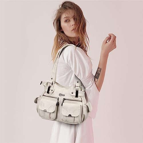 Image of KL928 Women's Shoulder Purse Large Hobo Tote PU Leather Multi-Pocket Bag | Large capacity, water-resistant, easy-clean, adjust strap, fits 10.2 inchipad, pockets, compartments, zipper, shop, travel, daily
