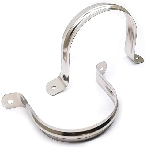 Nge 4inch Rigid Pipe Strap Clamp-Two Hole Strap-U Bracket Tube Clip-Stainless Steel Heavy Duty Pipe Fasten Holder-Secures Conduit，4Pcs（115mm) Cover