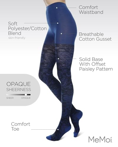 MeMoi Paisley Pop Cotton Blend Sweater Tights3