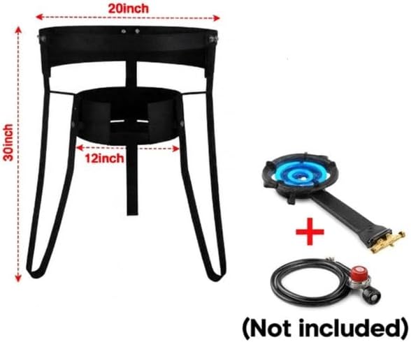 Voyager Tools 30" Steel Comal Stand with Adjustable Burner Mounting Rack 3Ft BBQ Stove Stand
