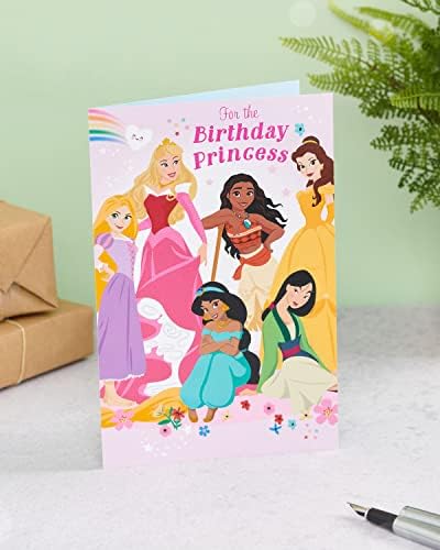 UK Greetings Disney Princes Birthday Card - Disney Princess Birthday Card for Her - Birthday Card for Girl - For the Birthday Princess, Multi, (698305-0-1)