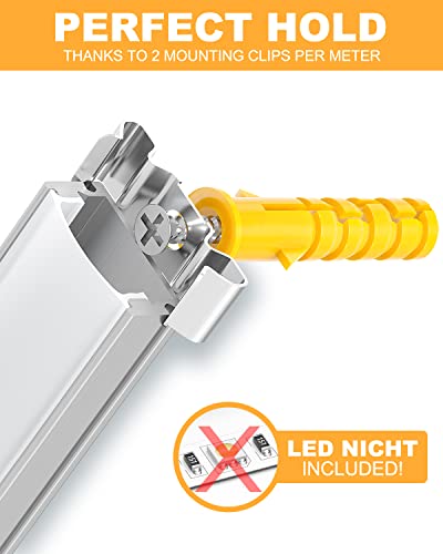 Bensn 10 Pack 3.3Ft/1M Led Aluminum Diffuser Channel System U Shape With Milky White Cover, Mounting Clips And End Caps, Aluminum Profile For Led Strip Light, Very Easy To Install #TOP2