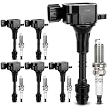 UF349 Ignition Coil & 224018H515 Double Iridium Spark Plug For Nissan Altima Maxima Murano Frontier Quest XTERRA Pathfinder NV1500 NV2500 NV3500/Infiniti l35 QX4/Suzuki Equator V6 Replaces #C1406