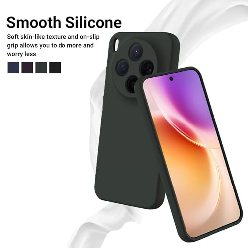 Image of FIRST MART Matte Silicone Back Cover for Vivo X300 - Green