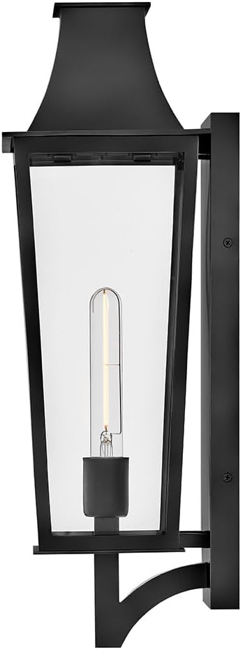 Hinkley Georgetown Medium Wall Mount Lantern, Black